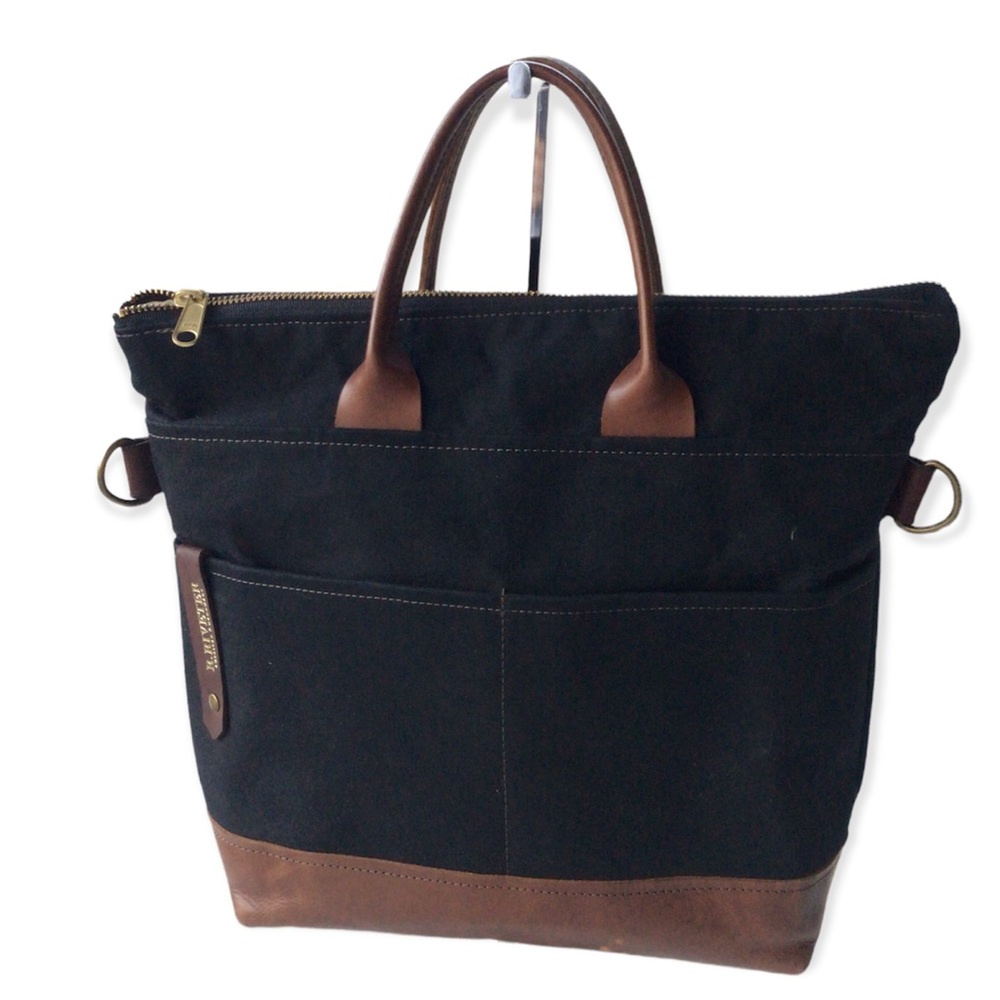 R. Riveter The Otto Tote Black Canvas Bag
